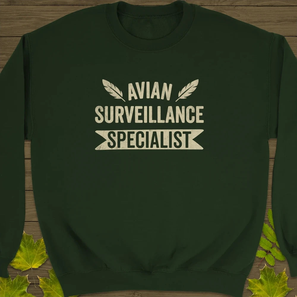 Avian Surveillance Crewneck Sweatshirt Forest Green
