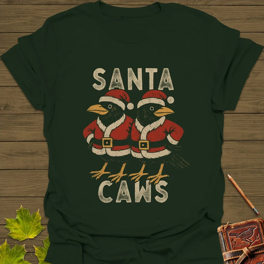 Santa Caws T-Shirt Forest Green