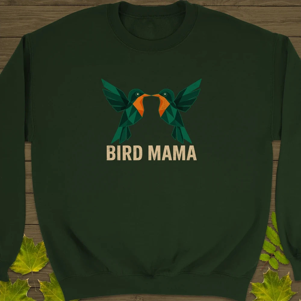 Bird Mama Crewneck Sweatshirt Forest Green
