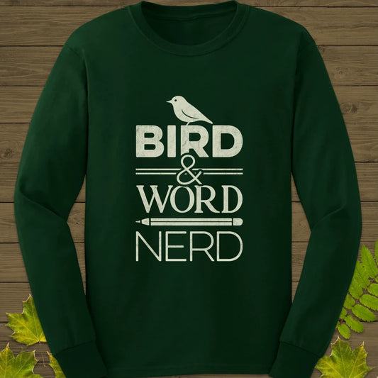 Bird Word Nerd Long Sleeve Forest Green