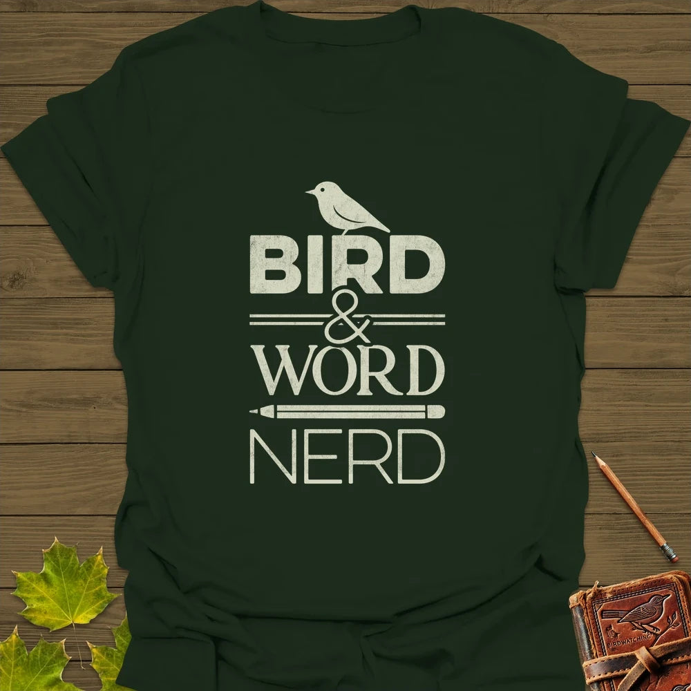 Bird Word Nerd T-Shirt Forest Green