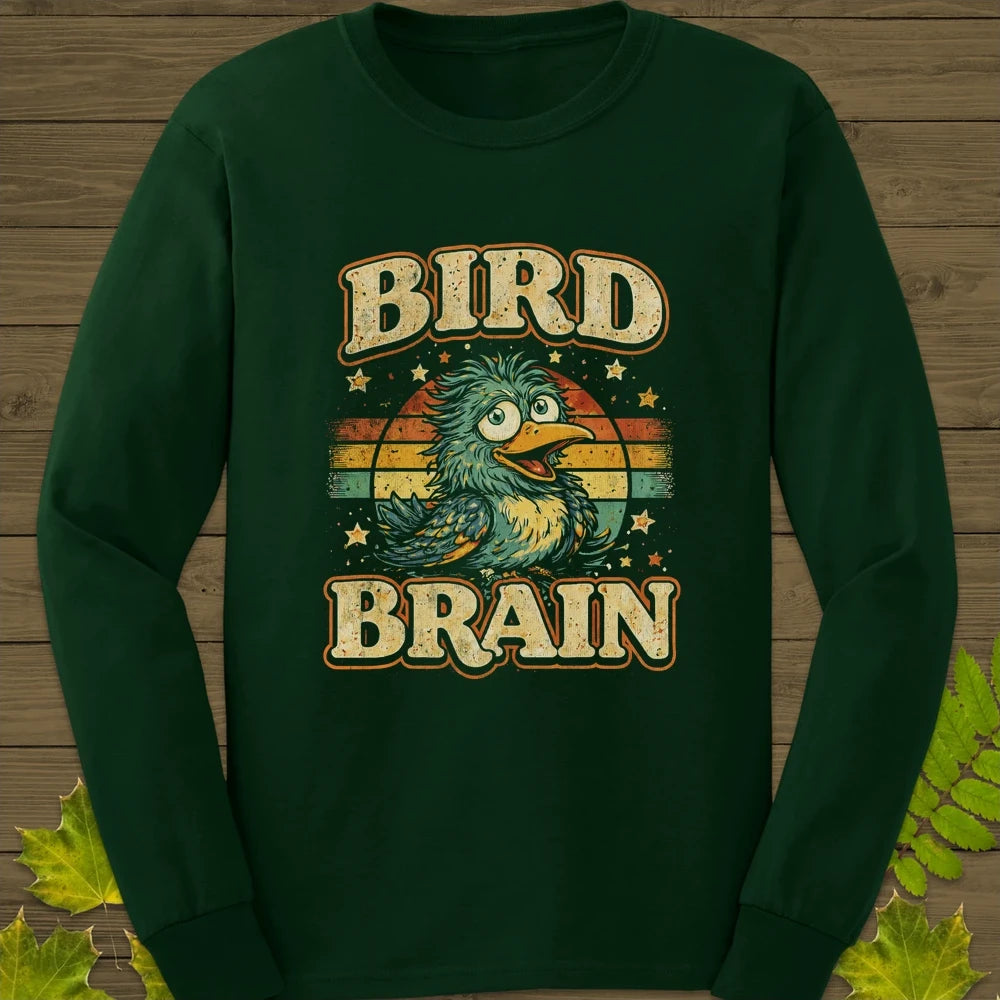 Bird Brain Long Sleeve - Forest Green