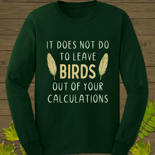 Bird Calculations Long Sleeve Forest Green