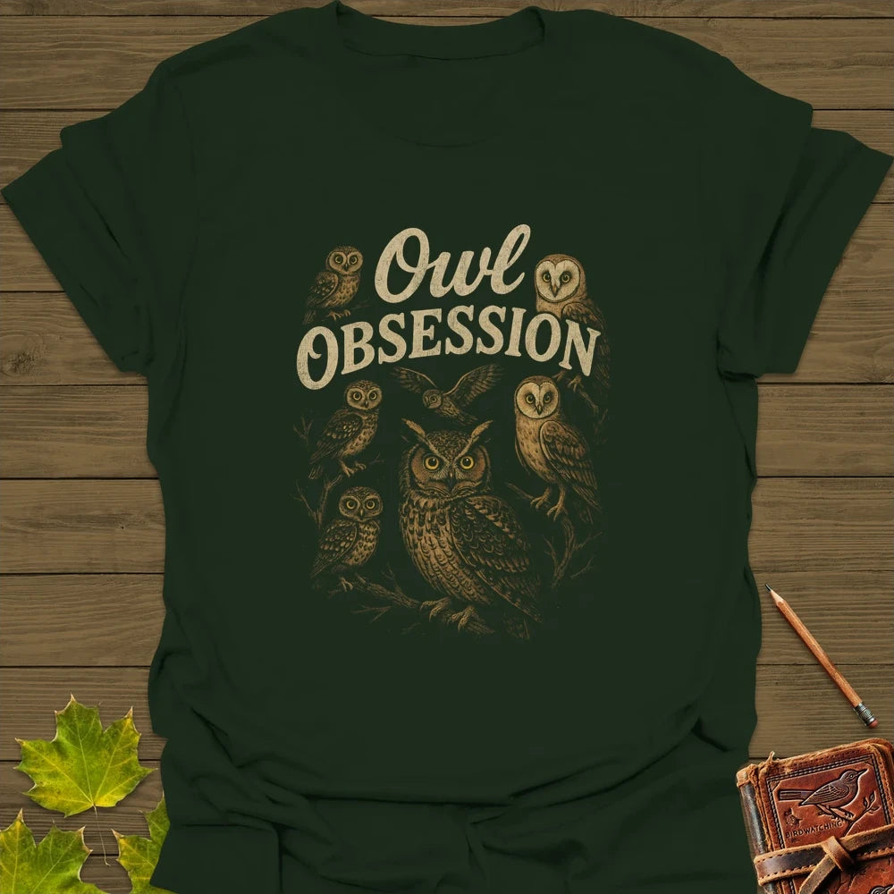 Owl Obsession T-Shirt Forest Green
