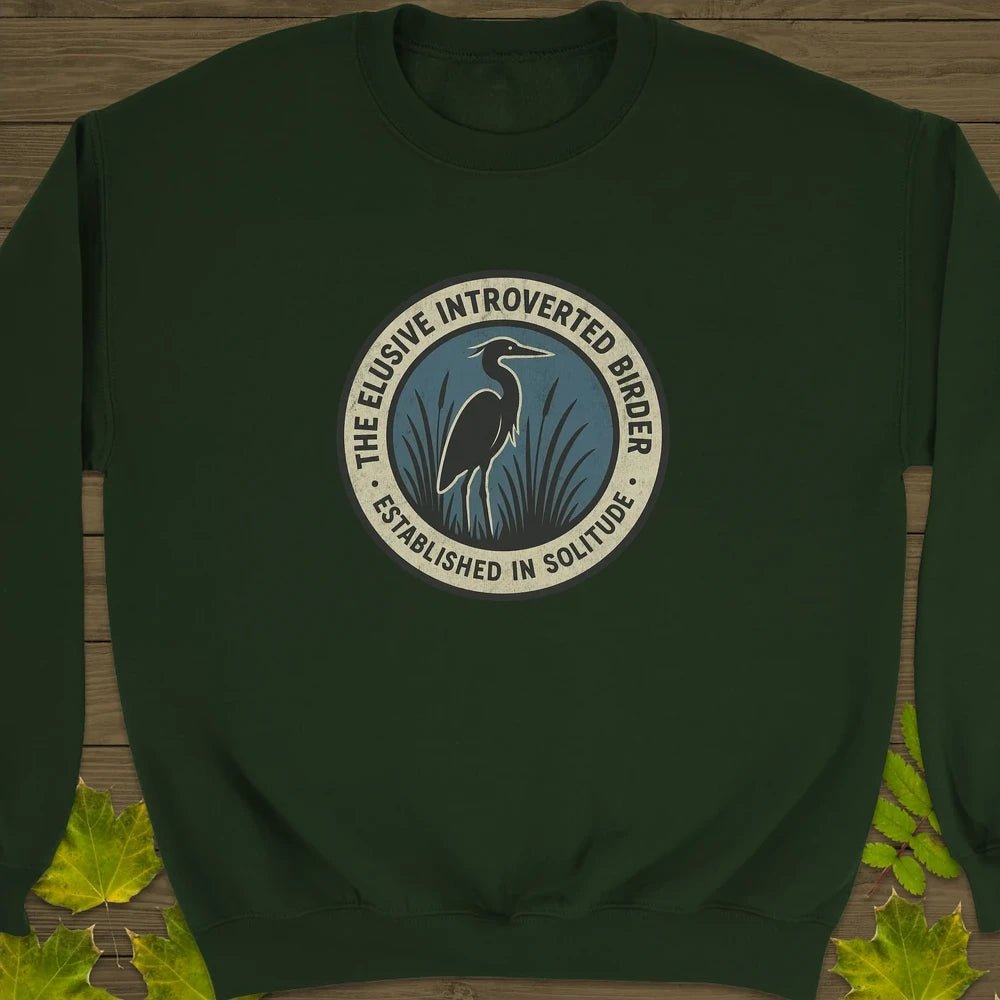 Elusive Birder Crewneck Sweatshirt Forest Green