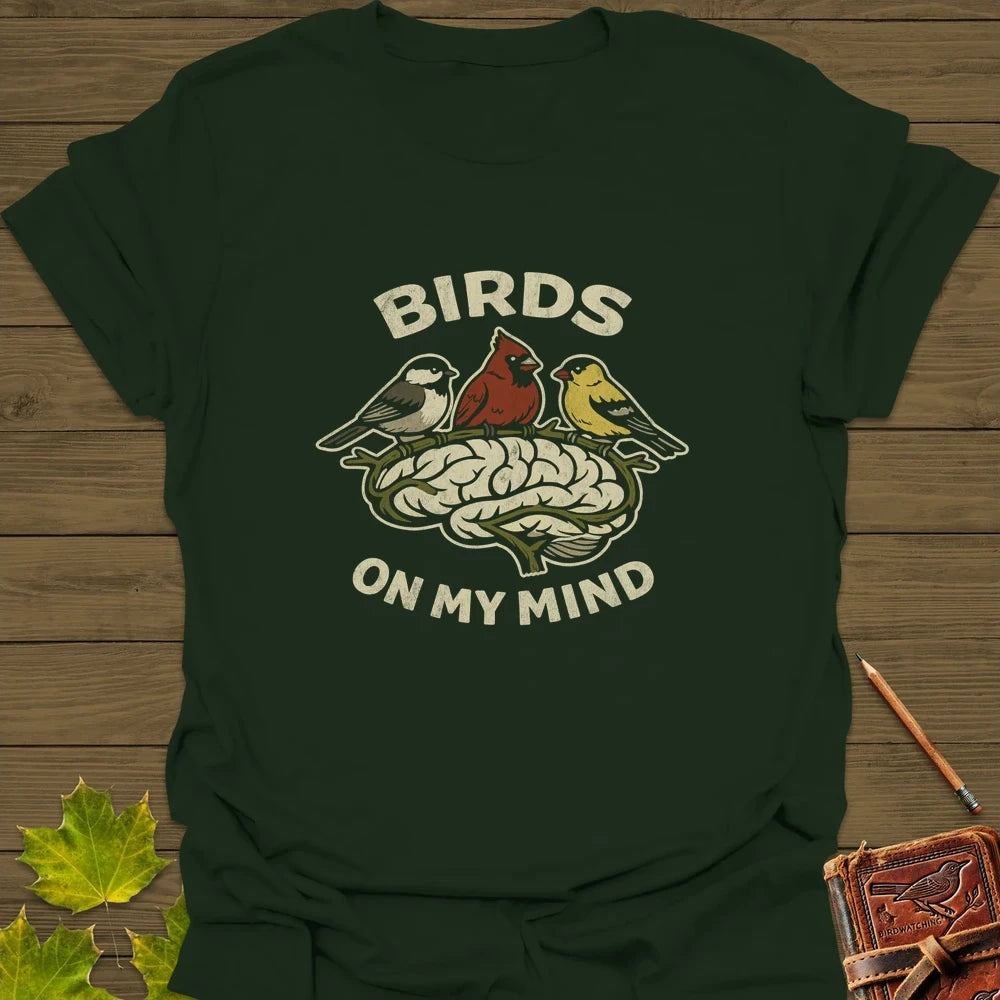 Birds On My Mind T-Shirt Forest Green