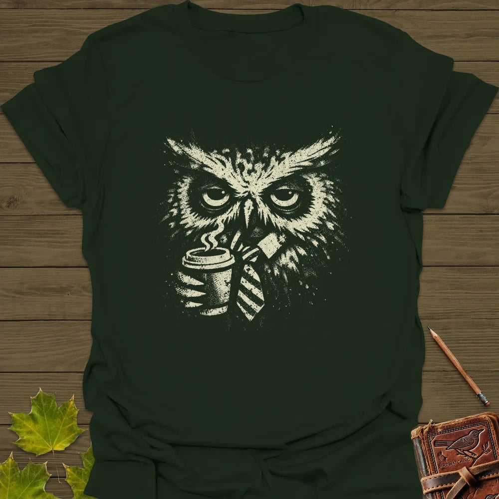 Office Owl T-Shirt Forest Green