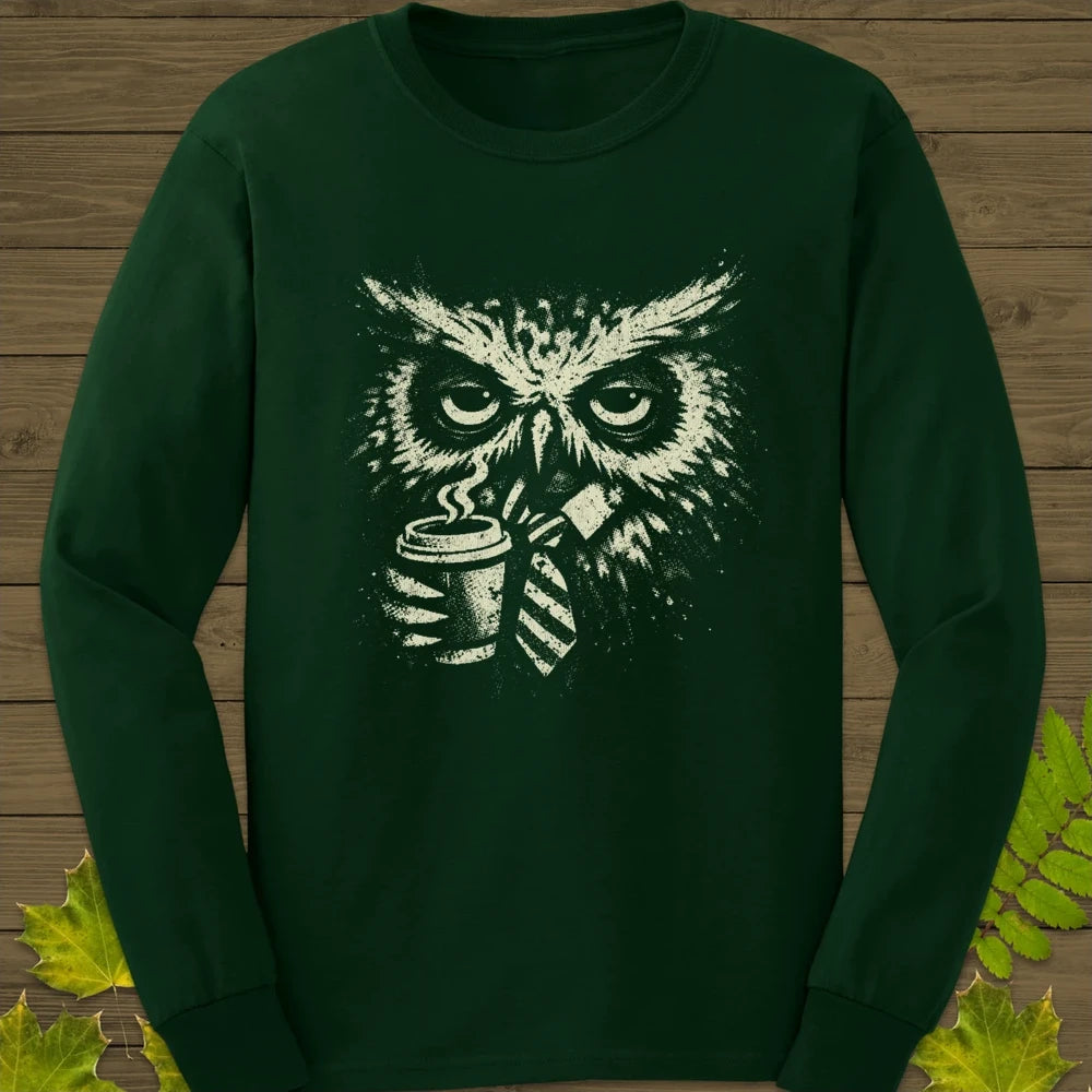 Office Owl Long Sleeve Forest Green