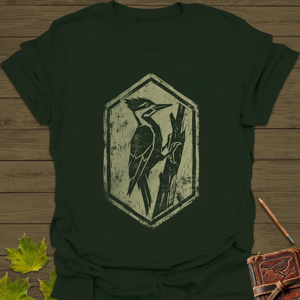 Woodpecker Silhouette T-Shirt Forest Green