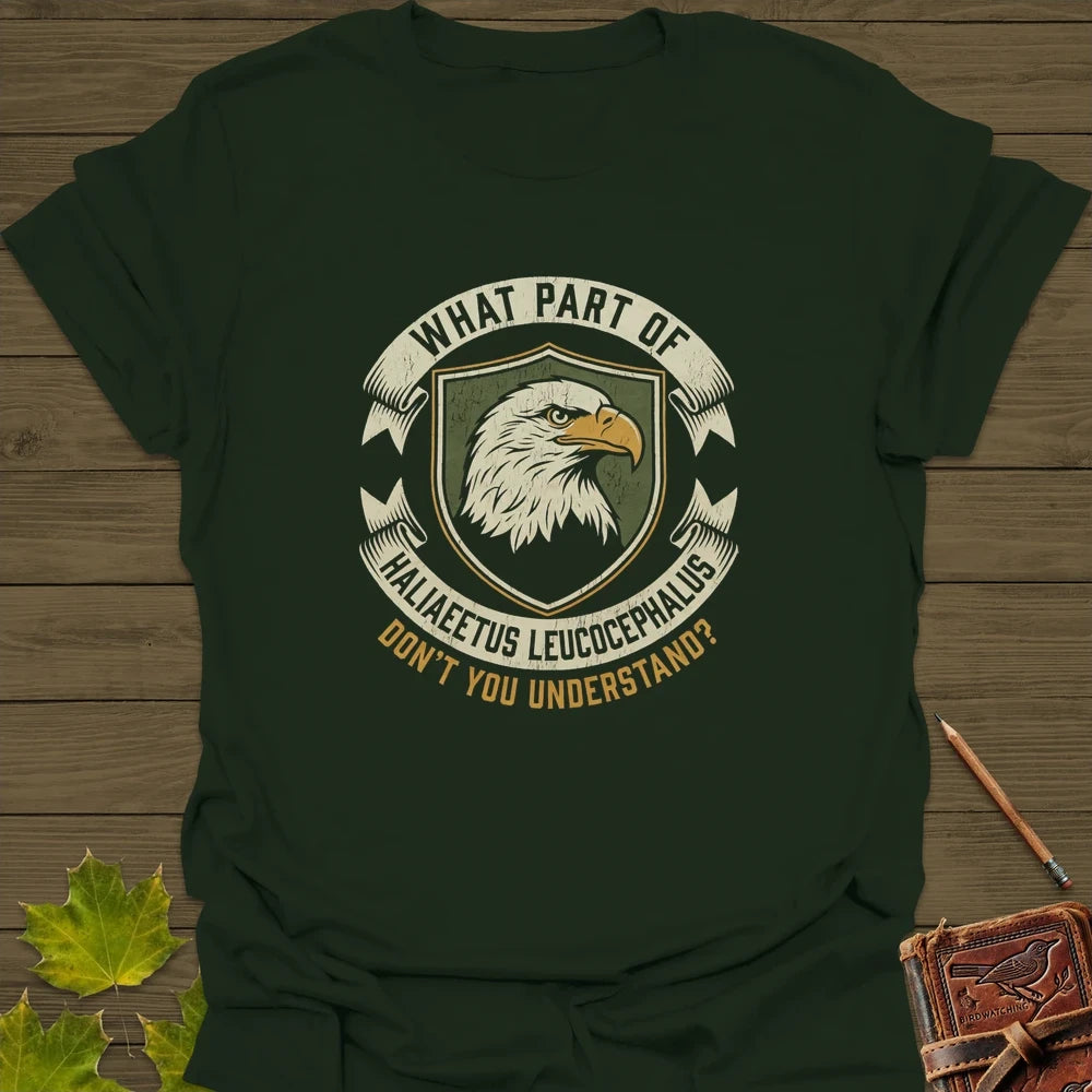 Nerdy Bald Eagle T-Shirt Forest Green