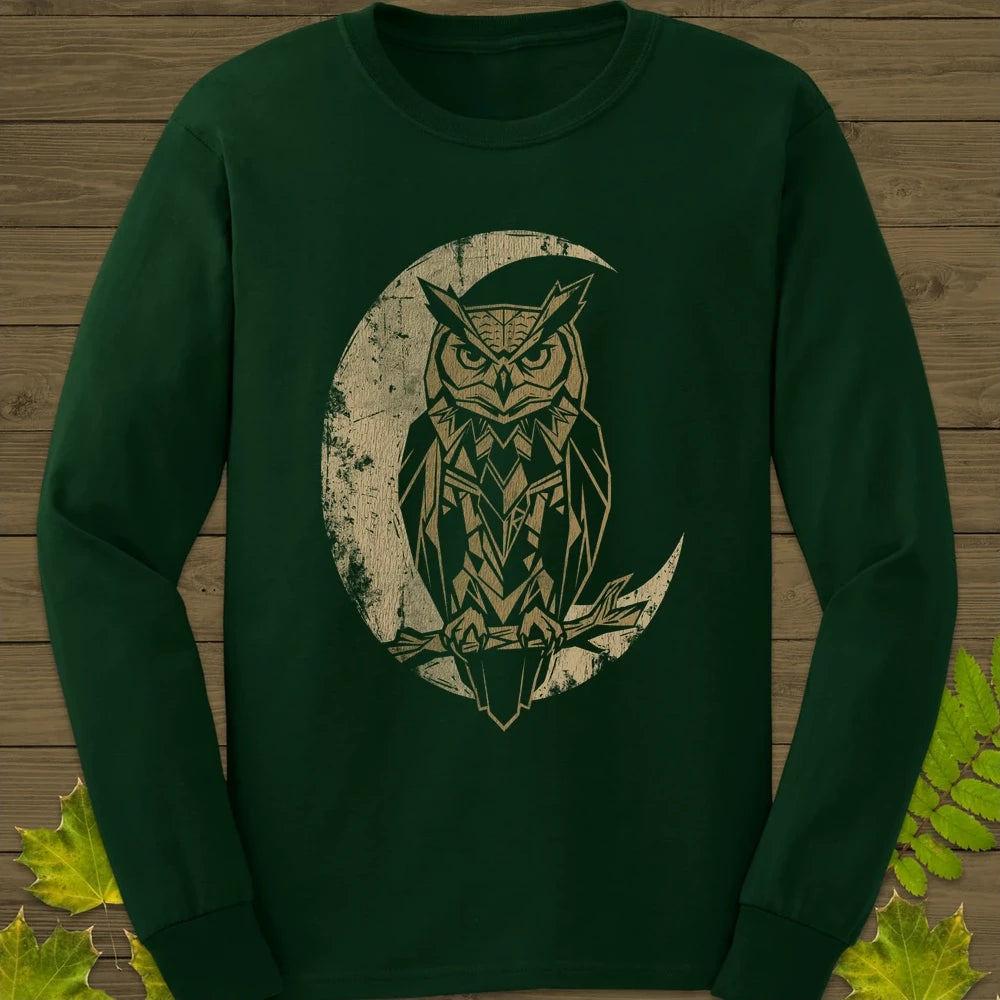 Lunar Owl Long Sleeve Forest Green