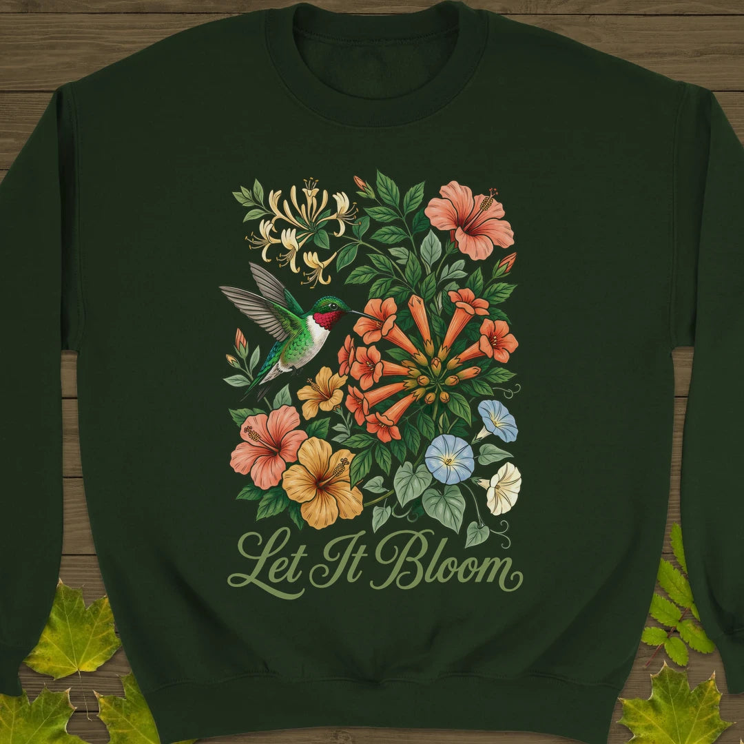 Let It Bloom Sweatshirt Forest Green