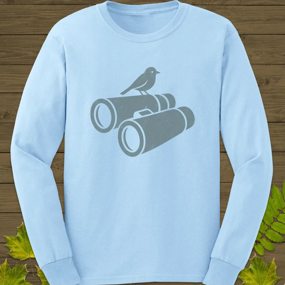 Bird on Bins Long Sleeve Light Blue
