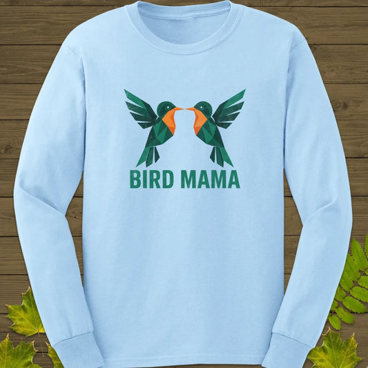 Bird Mama Long Sleeve Light Blue