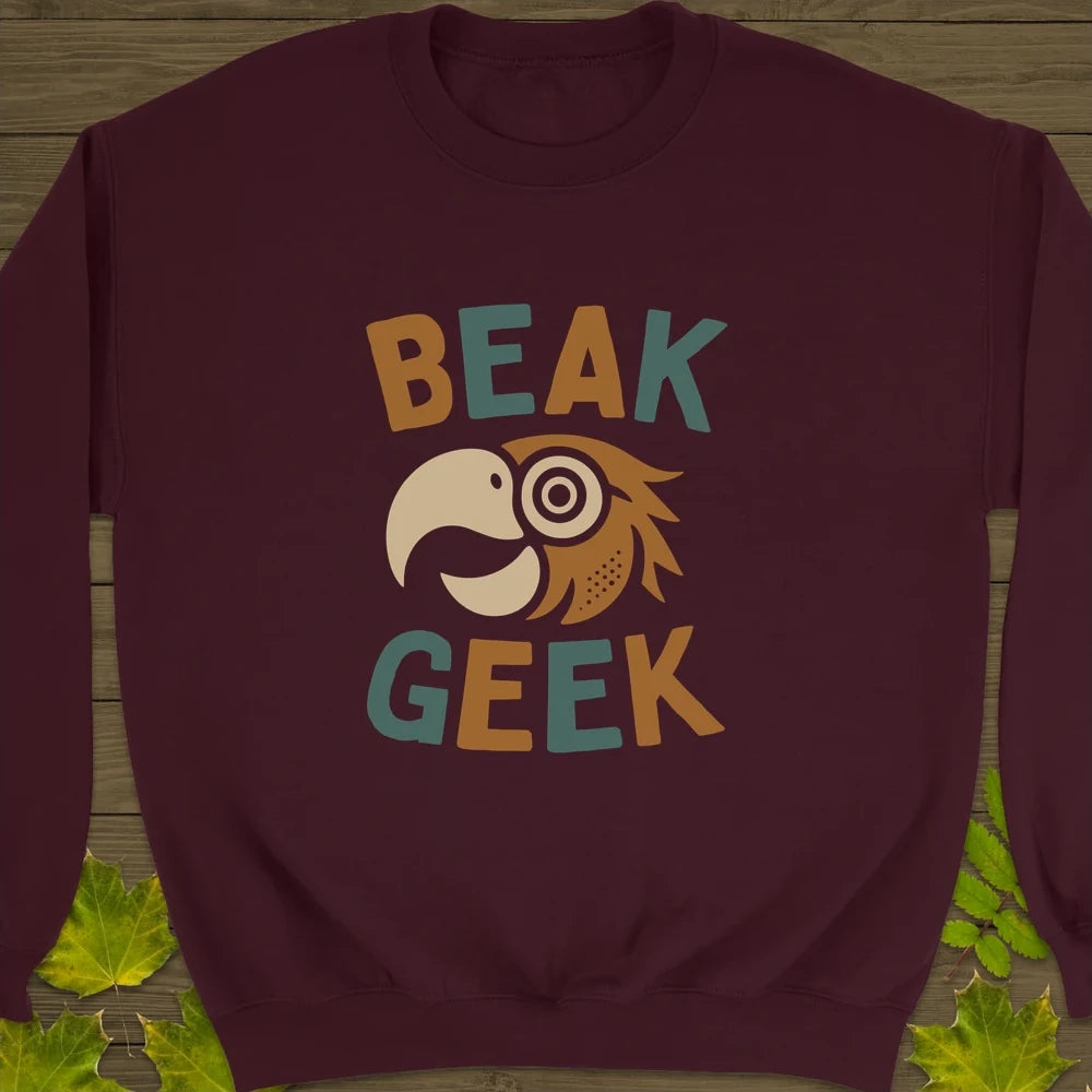 Beak Geek Crewneck Sweatshirt Maroon