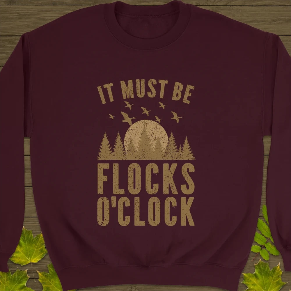 Flocks O'Clock Crewneck Sweatshirt Maroon