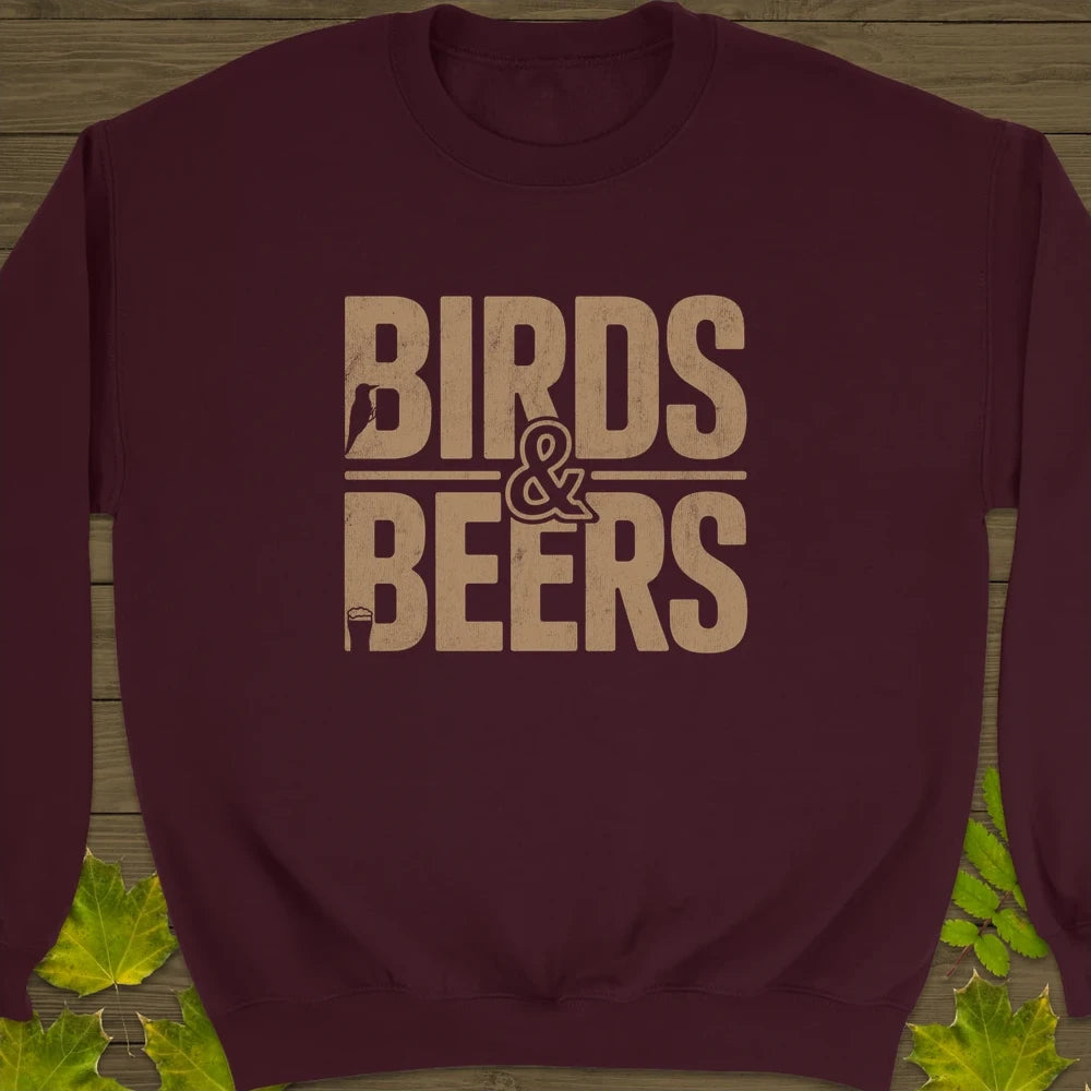 Birds & Beers Crewneck Sweatshirt Maroon