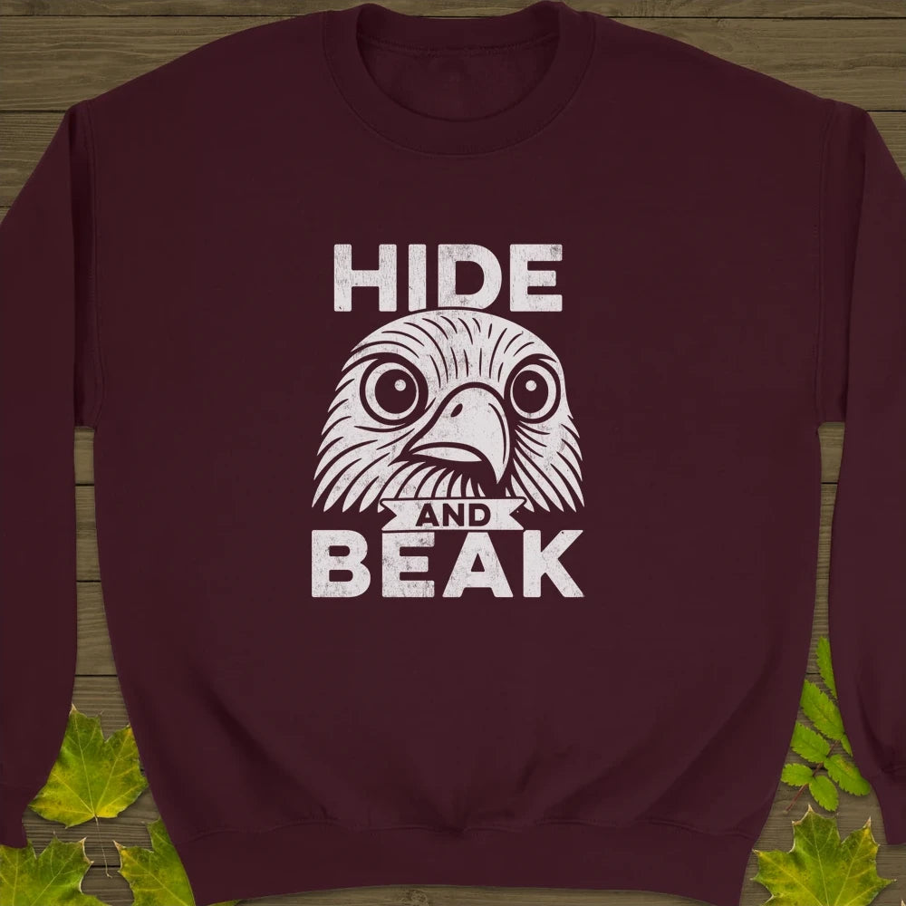 Hide and Beak Crewneck Sweatshirt Maroon