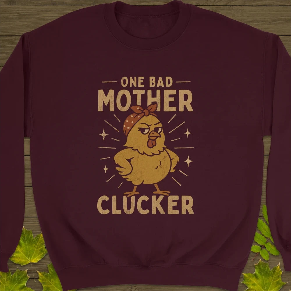 Mother Clucker Crewneck Sweatshirt Maroon