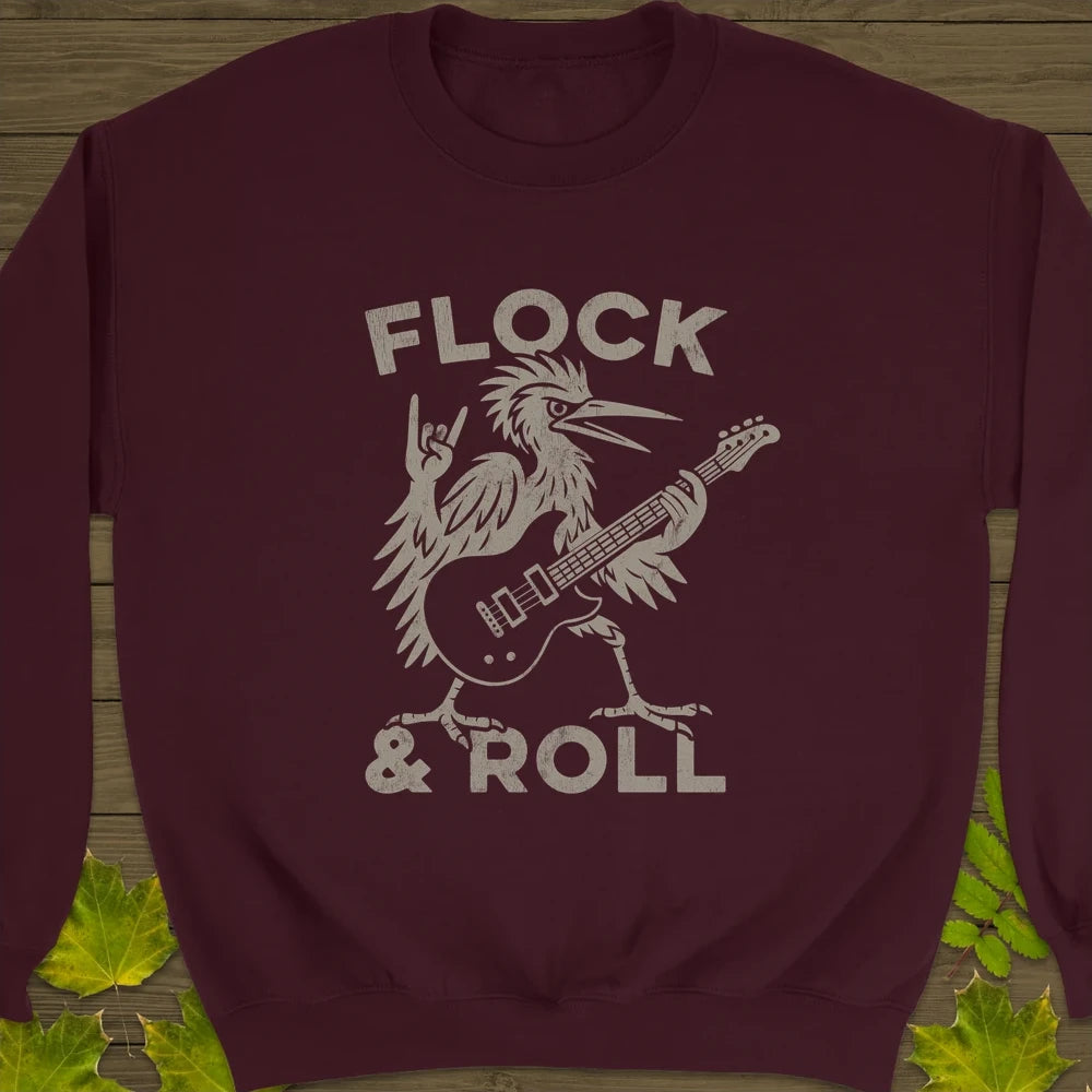 Flock & Roll Crewneck Sweatshirt Maroon