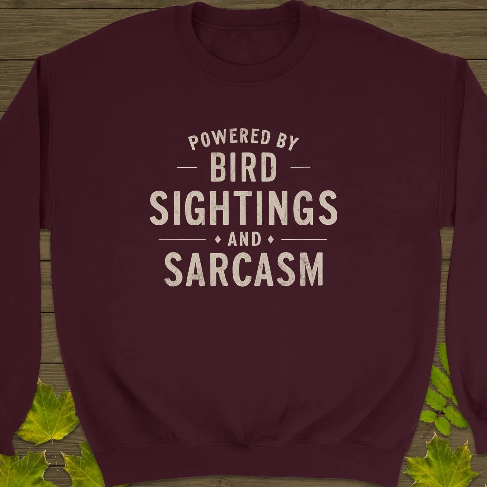 Birds and Sarcasm Crewneck Sweatshirt Maroon
