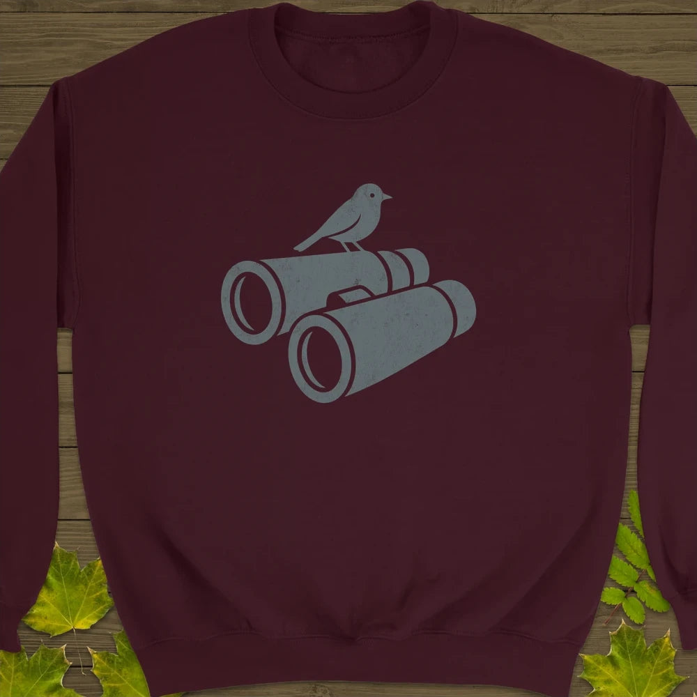 Bird on Bins Crewneck Sweatshirt Maroon