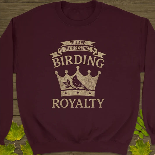 Birding Royalty Crewneck Sweatshirt Maroon
