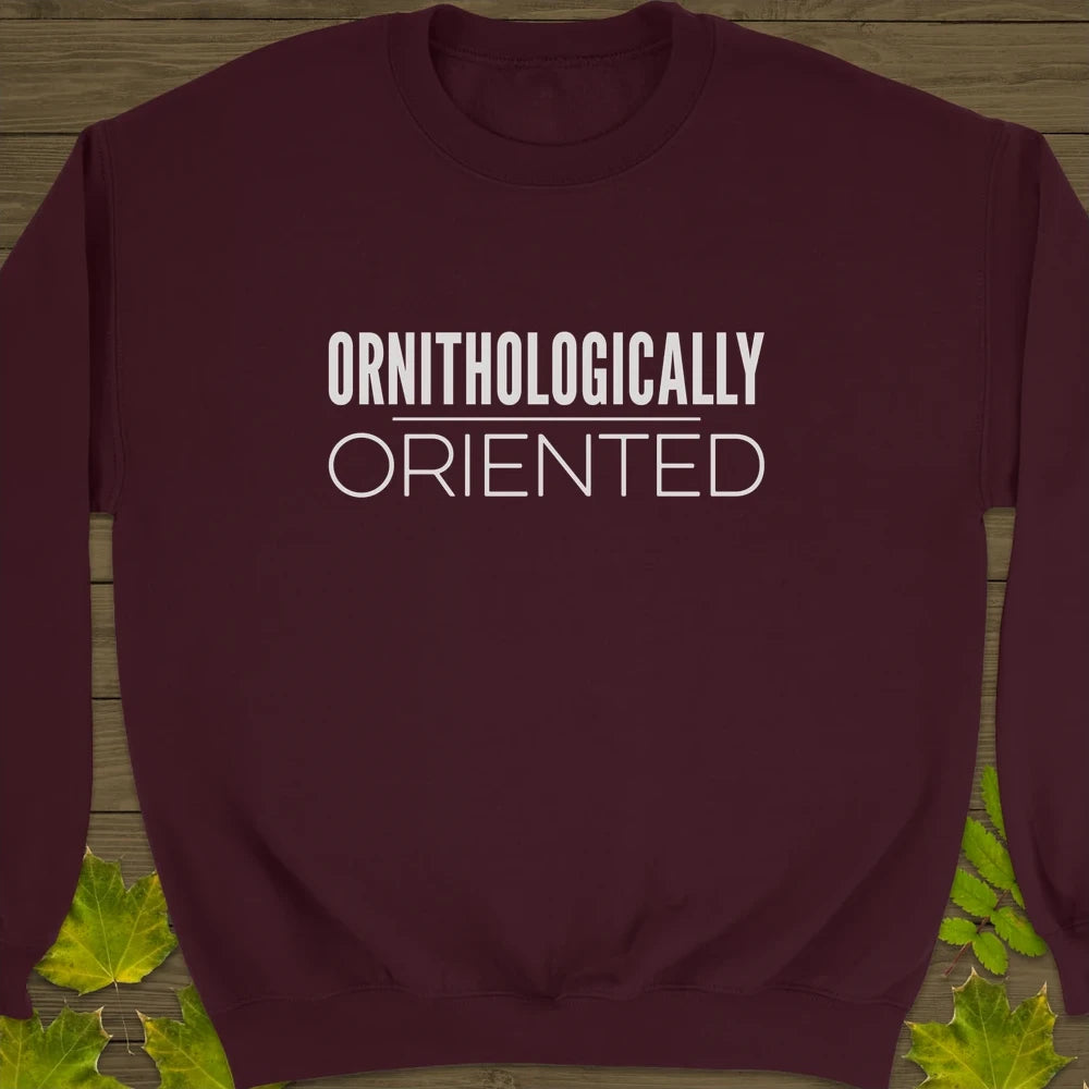 Ornithologically Oriented Crewneck Sweatshirt Maroon
