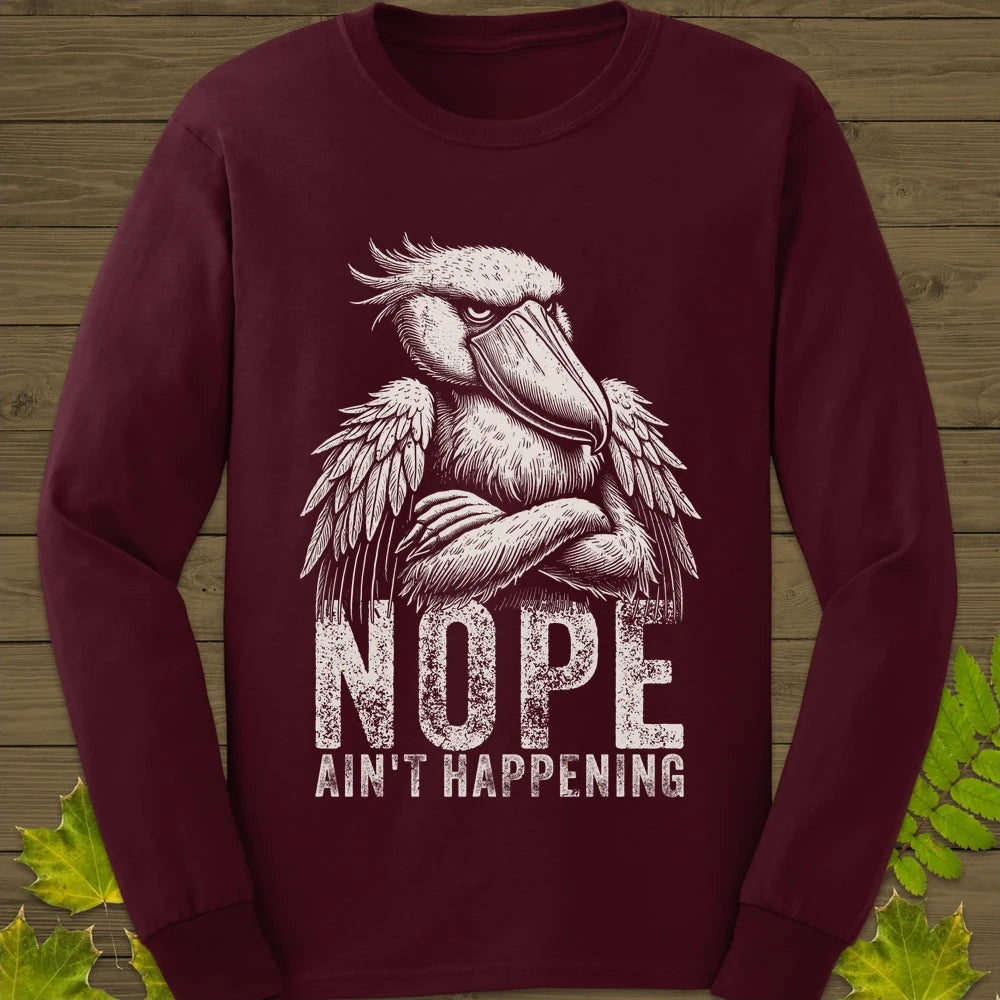Nope Stork Long Sleeve Maroon