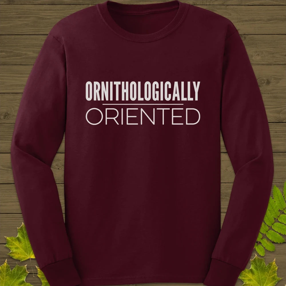Ornithologically Oriented Long Sleeve Maroon