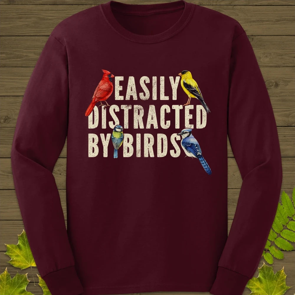 Easily Distracted Long Sleeve Maroon