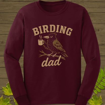 Birding Dad Long Sleeve Maroon