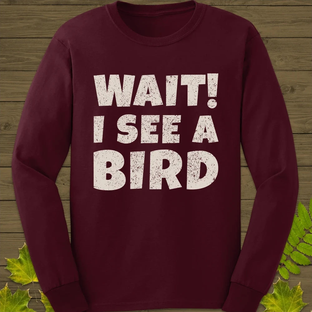 I See A Bird Long Sleeve Maroon
