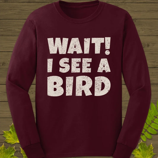 I See A Bird Long Sleeve Maroon
