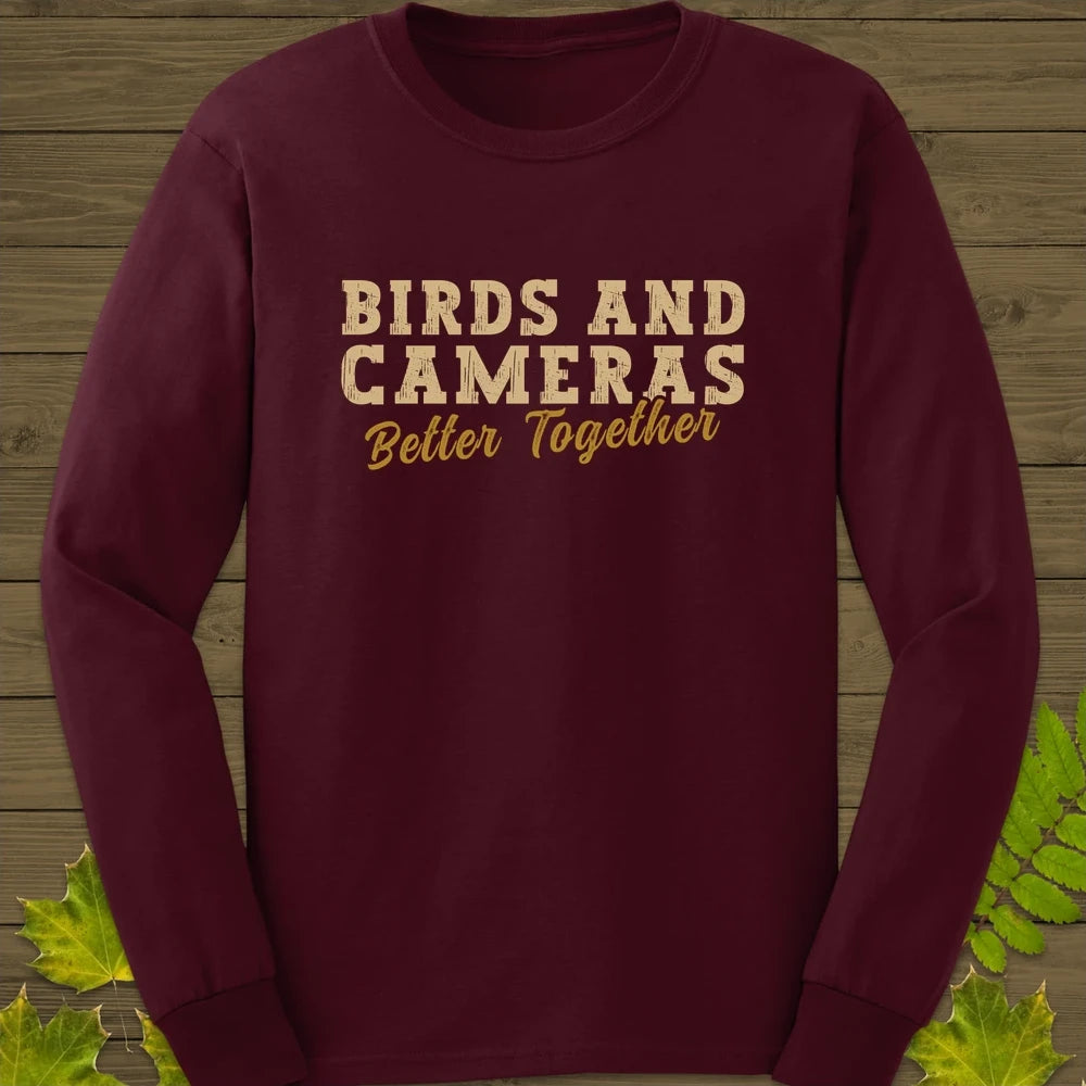 Birds And Cameras Long Sleeve Maroon