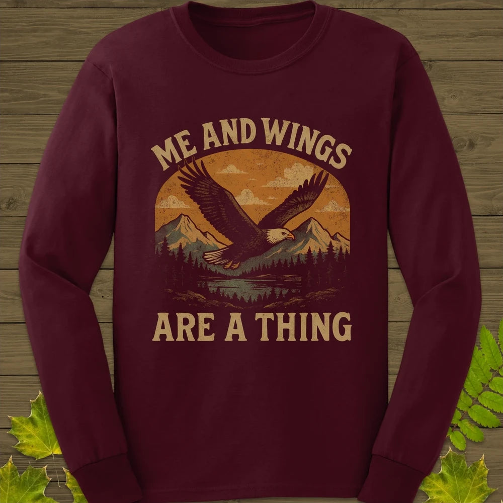 Me and Wings Long Sleeve Maroon