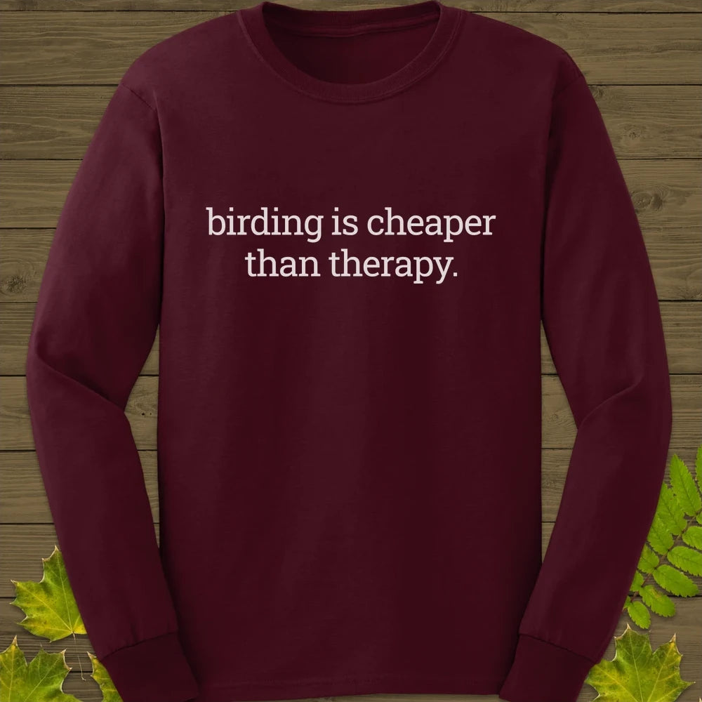 Birding Therapy Long Sleeve Maroon