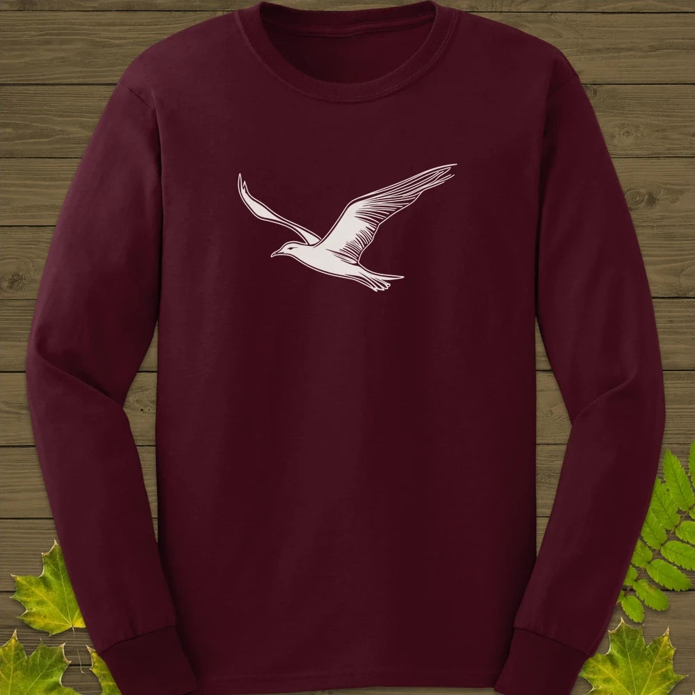 Open Skies Seagull Long Sleeve Maroon