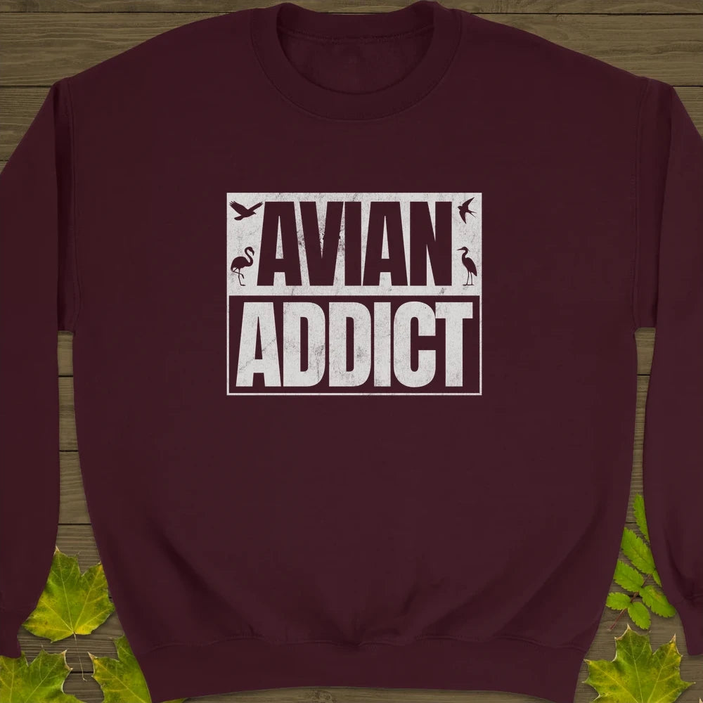 Avian Addict Crewneck Sweatshirt Maroon