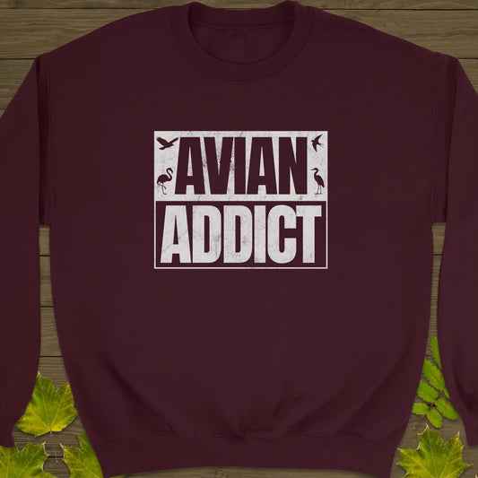 Avian Addict Crewneck Sweatshirt Maroon