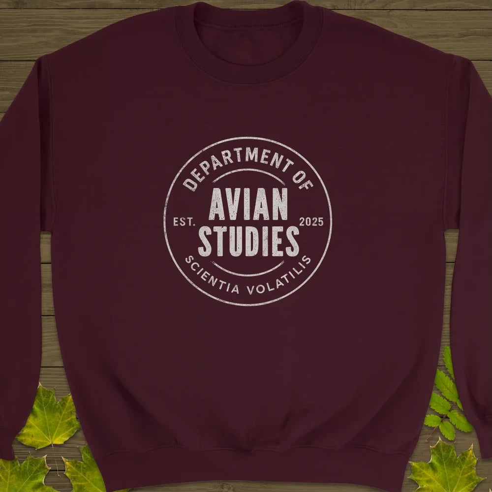 Avian Studies Crewneck Sweatshirt Maroon
