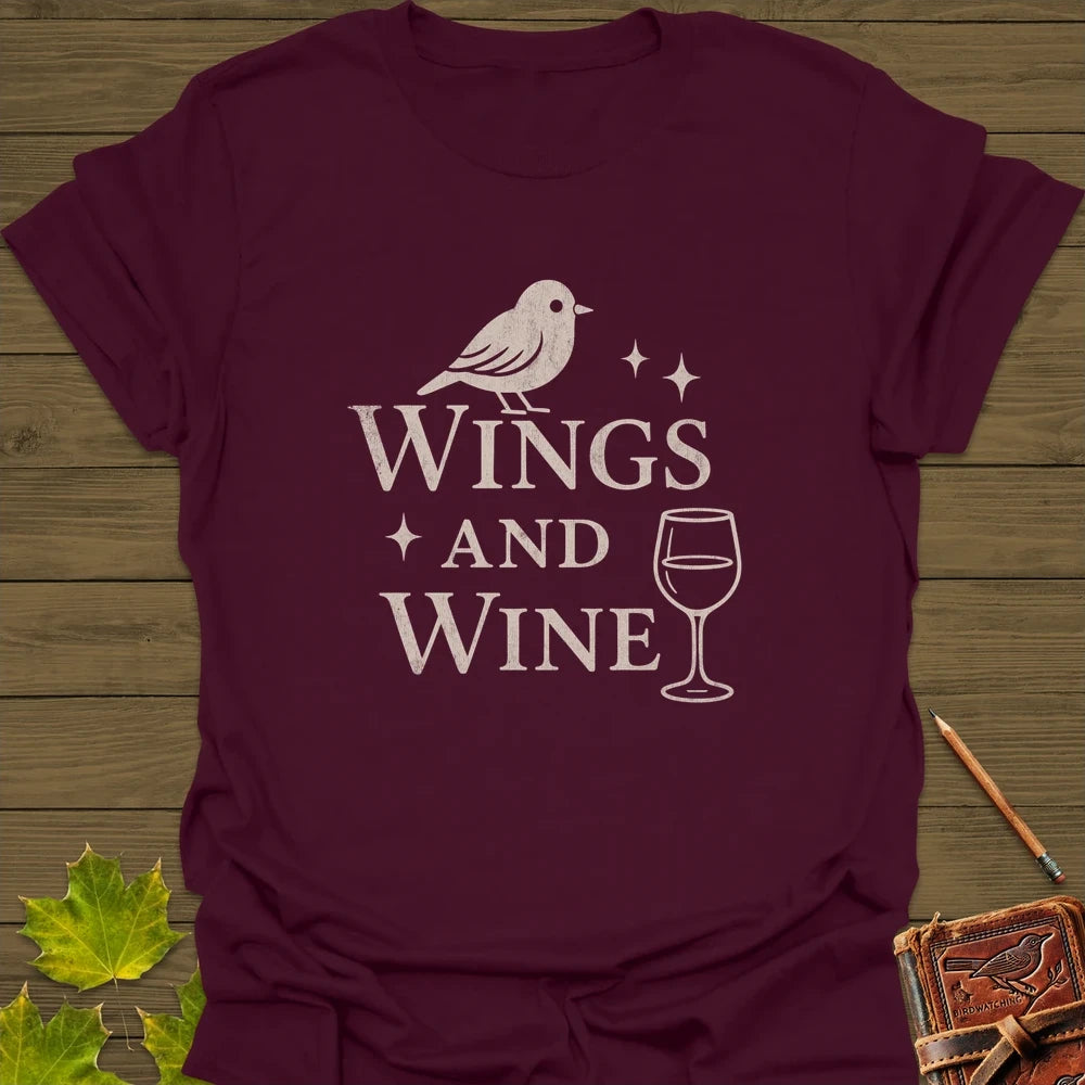 Wings and Wine T-Shirt Maroon