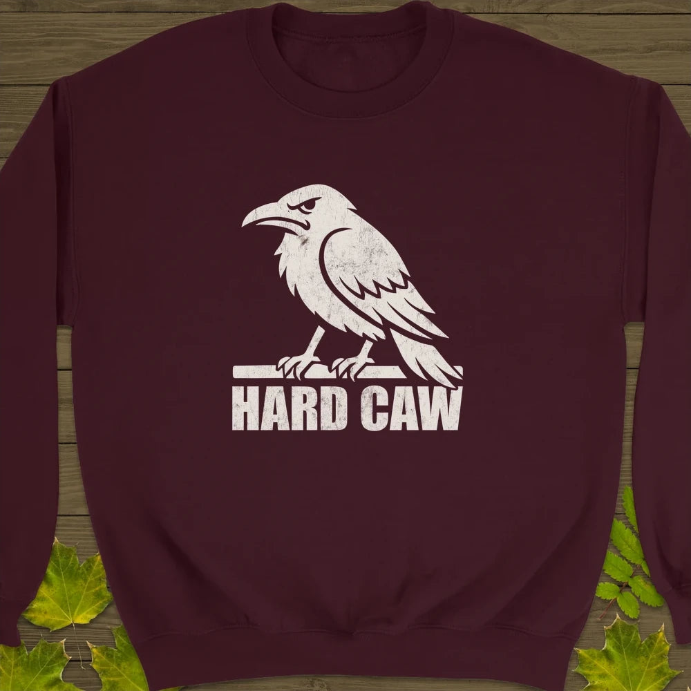 Hard Caw Crewneck Sweatshirt Maroon