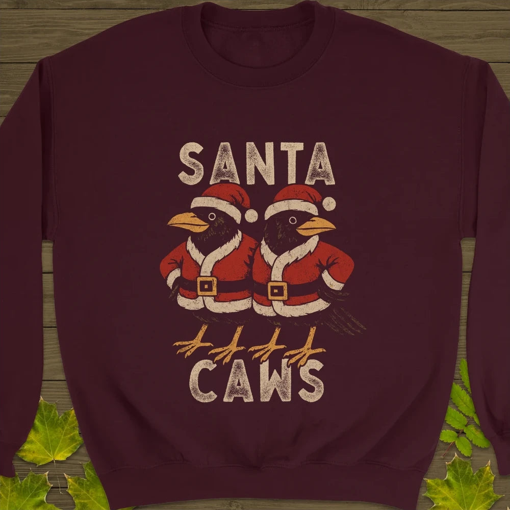 Santa Caws Crewneck Sweatshirt Maroon