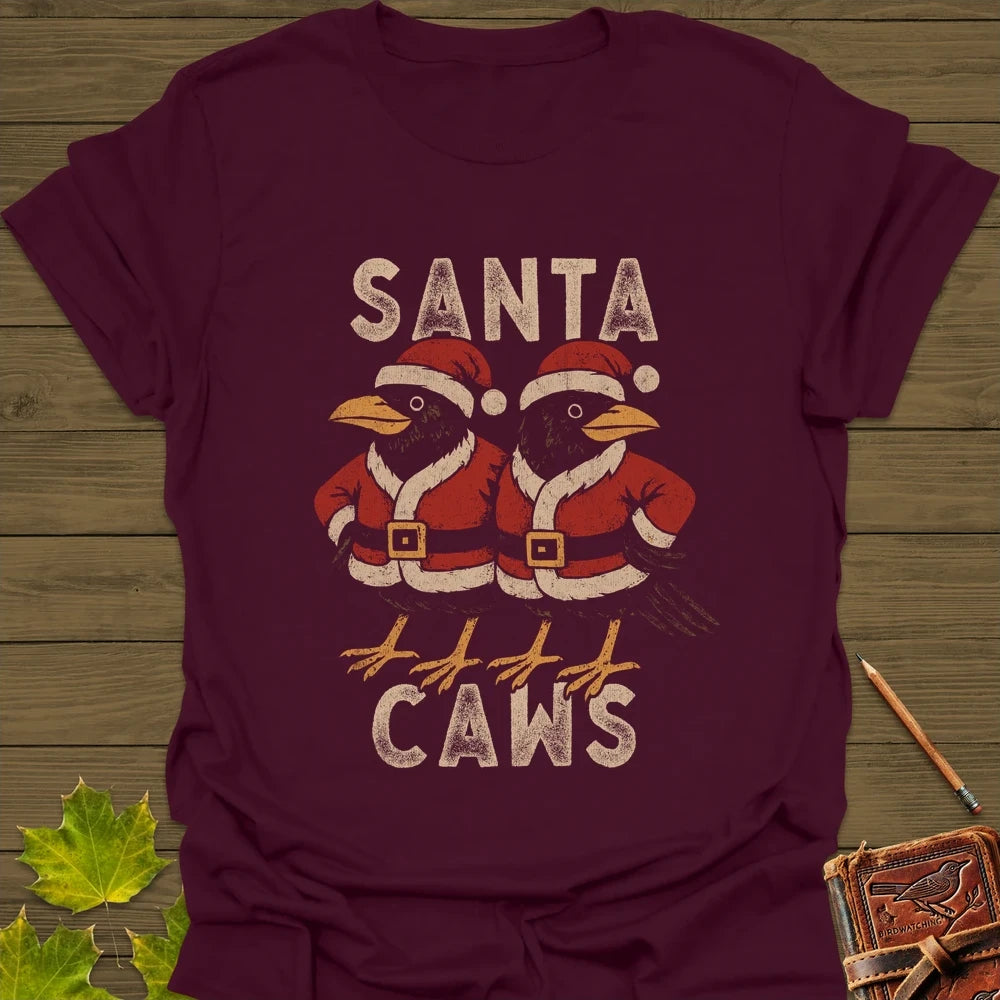 Santa Caws T-Shirt Maroon