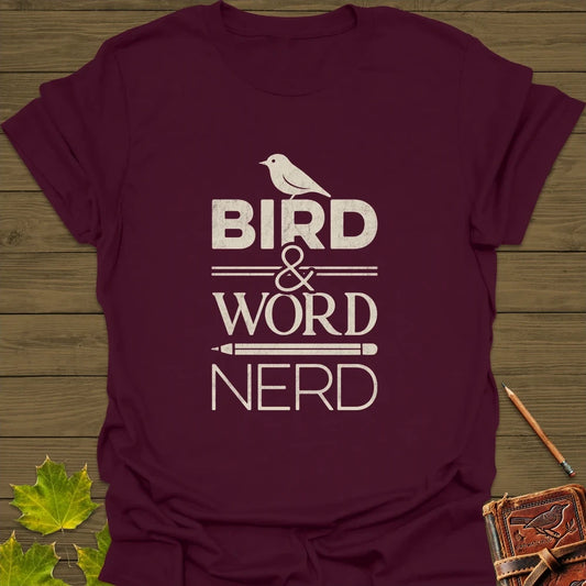 Bird Word Nerd T-Shirt Maroon