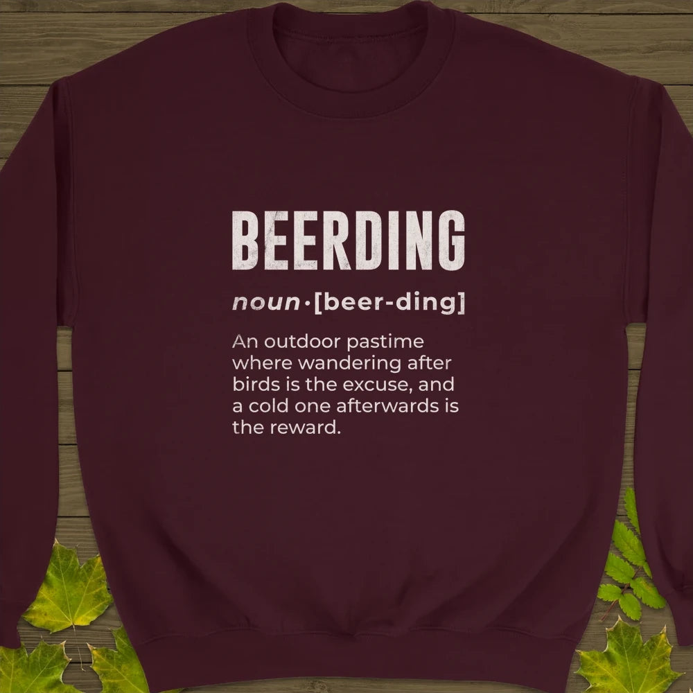Beerding Definition Crewneck Sweatshirt Maroon
