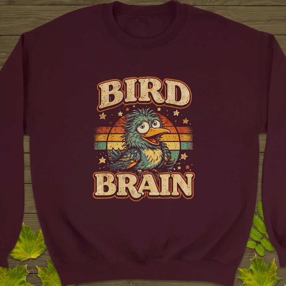 Bird Brain Crewneck Sweatshirt - Maroon