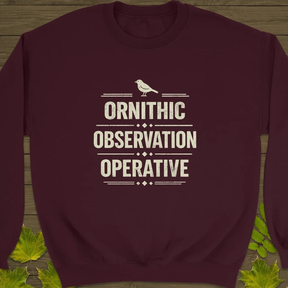 Ornithic Observation Sweatshirt Maroon