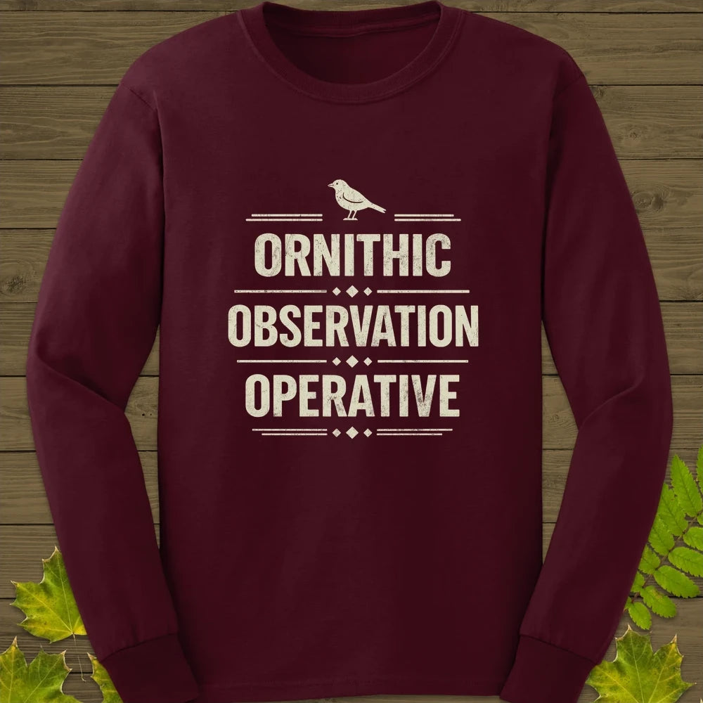 Ornithic Observation Long Sleeve Maroon